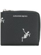 Alexander Mcqueen Dancing Skeleton Zip Coin Wallet - Black