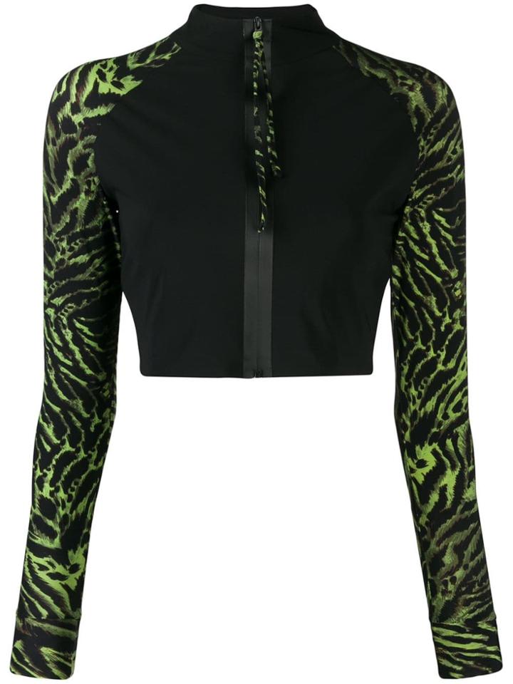 Ganni Tiger Print Beach Cover-up - Black