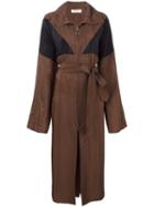 Nina Ricci Long Zipped Trenchcoat, Women's, Size: 36, Brown, Viscose