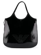 Emporio Armani Logo-debossed Shoulder Bag - Black