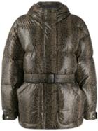 Ienki Ienki Snake Print Puffer Jacket - Grey