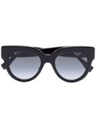 Fendi Eyewear Black Oversized Logo Sunglasses