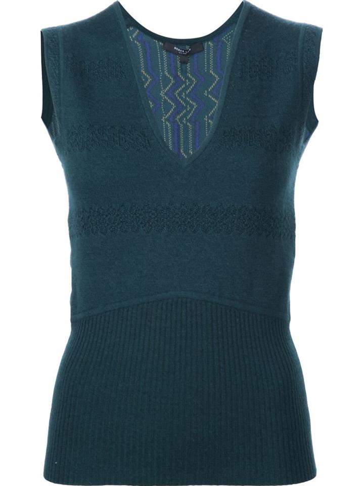 Derek Lam Knitted Tank, Women's, Size: Medium, Blue, Silk/cashmere