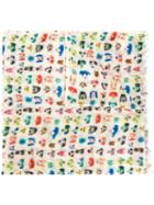 Bellerose Face Print Scarf, Women's, White, Wool/silk