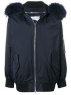 Forte Dei Marmi Couture Fur-trimmed Bomber Jacket - Blue