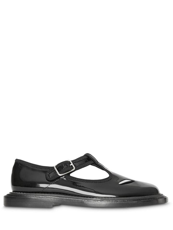Burberry Black Patent Leather T-bar Shoes