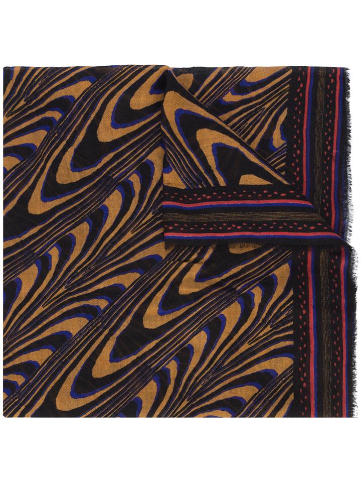 A Peace Treaty Pattern Print Scarf - Black
