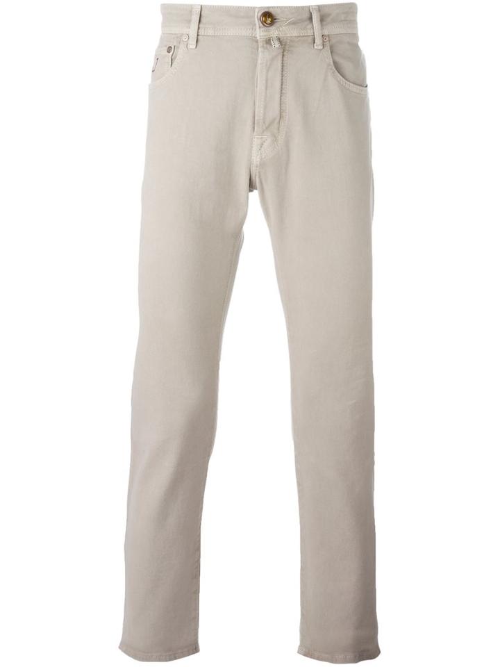Jacob Cohen Slim-fit Trousers, Men's, Size: 38, Nude/neutrals, Cotton/spandex/elastane