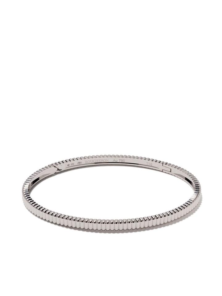 Boucheron Small 18kt White Gold Quatre Grosgrain Bangle - Wg