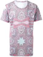 Dresscamp Paisley Print T-shirt, Men's, Size: 48, Pink/purple, Cotton/modal