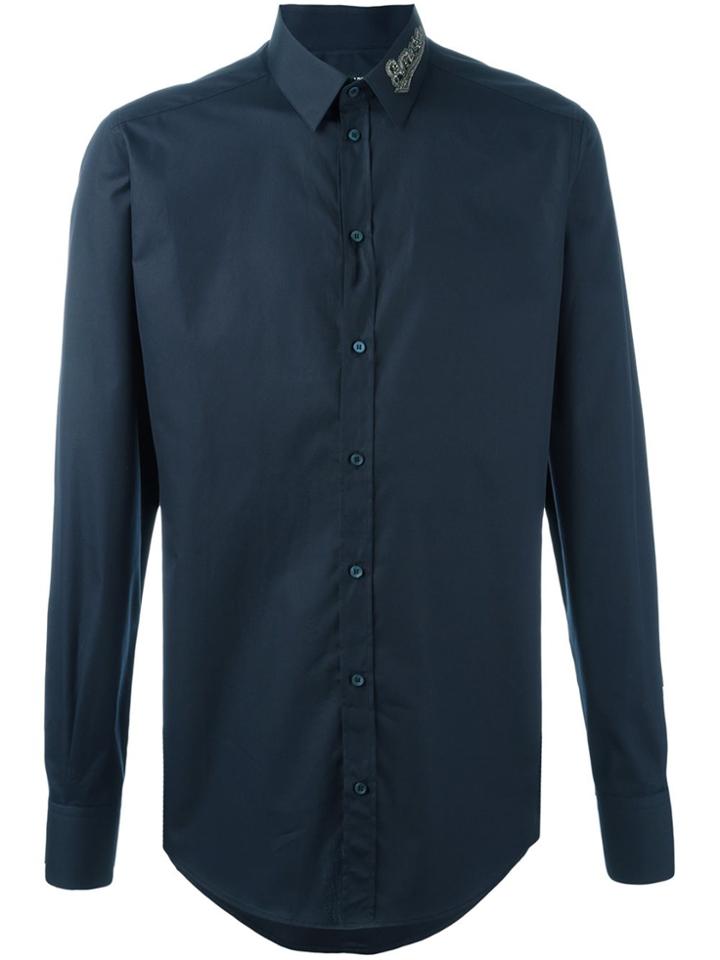 Dolce & Gabbana Embellished Collar Shirt - Blue