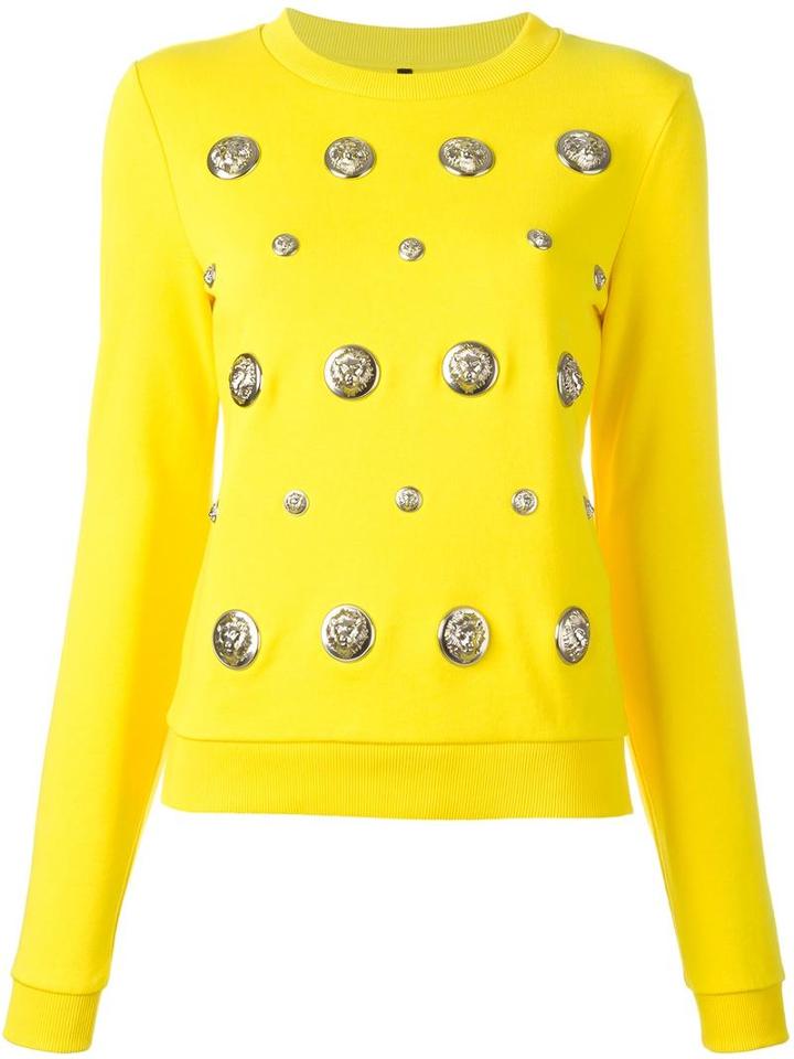 Versus Floating Lion Sweatshirt, Women's, Size: Xs, Yellow/orange, Cotton