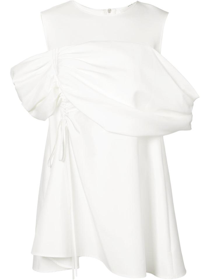 Adeam Cold Shoulder Panel Top, Women's, Size: Medium, White, Cotton/polyester