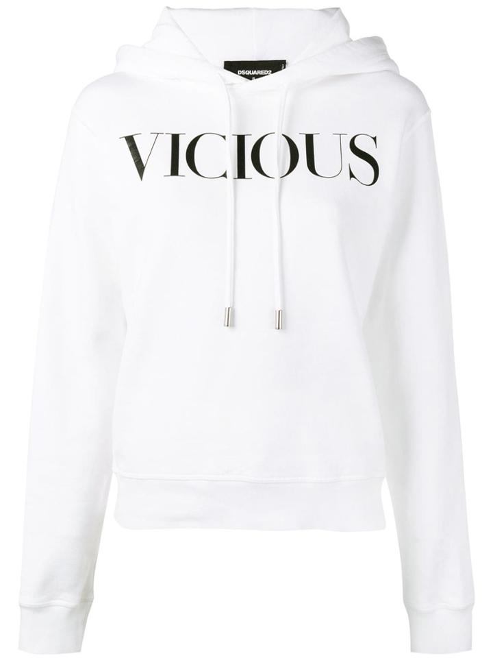 Dsquared2 Vicious Drawstring Hoodie - White
