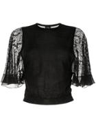 Giambattista Valli Lace Sleeve Knitted Top - Black