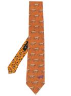 Etro Cheetah Print Tie - Orange
