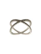 Eva Fehren 18kt Black Gold X Shorty Diamond Ring