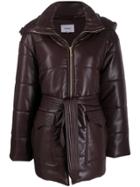 Nanushka Lenox Faux Leather Puffer Coat - Purple