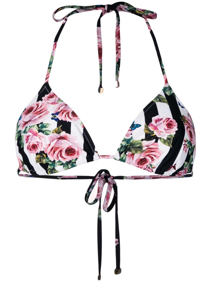 Dolce & Gabbana Rose Print Bikini - Black