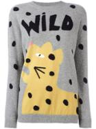 Chinti And Parker Wild Leopard Jumper, Size: Small, Grey, Cashmere