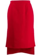 Nº21 High Low Hem Skirt - Red