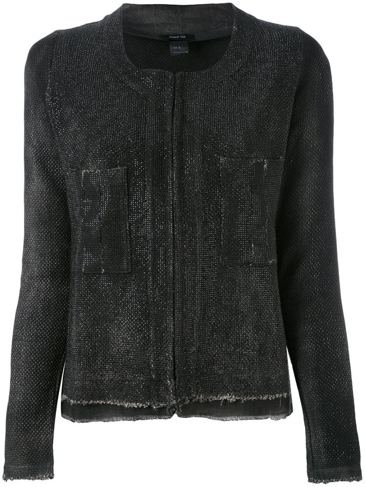 Avant Toi - Fitted Jacket - Women - Cotton/linen/flax/polyamide - M, Black, Cotton/linen/flax/polyamide
