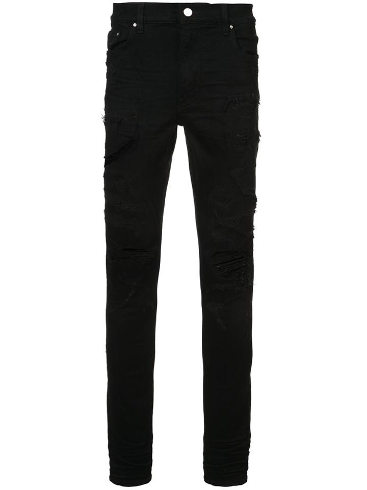 Amiri Super Destroy Skinny Jeans - Black