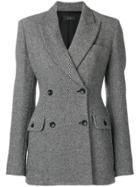Joseph Micro Check Double-breasted Jacket - Grey