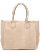Steffen Schraut Studded Handle Tote, Women's, Nude/neutrals, Calf Suede/alcantara
