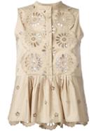 Sea - Ruffled Buttoned Tank - Women - Cotton - 4, Women's, Nude/neutrals, Cotton