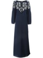 Tory Burch 'lisette' Embellished Kaftan Dress, Women's, Size: 4, Blue, Polyester/metallized Polyester