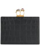 Alexander Mcqueen Double Ring Clutch - Black
