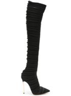 Casadei Pointed Knee-length Boots - Black