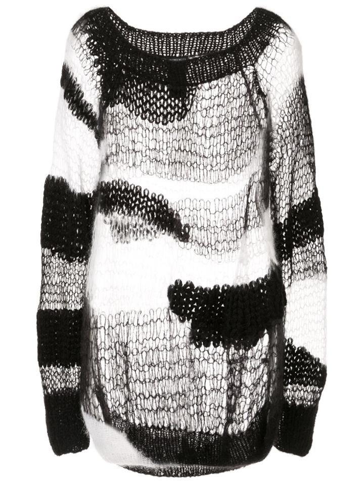 Ann Demeulemeester Whispery Hand Knitted Sweater - Black