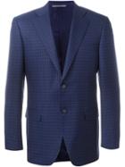 Canali Checked Blazer, Men's, Size: 52, Blue, Cupro/wool