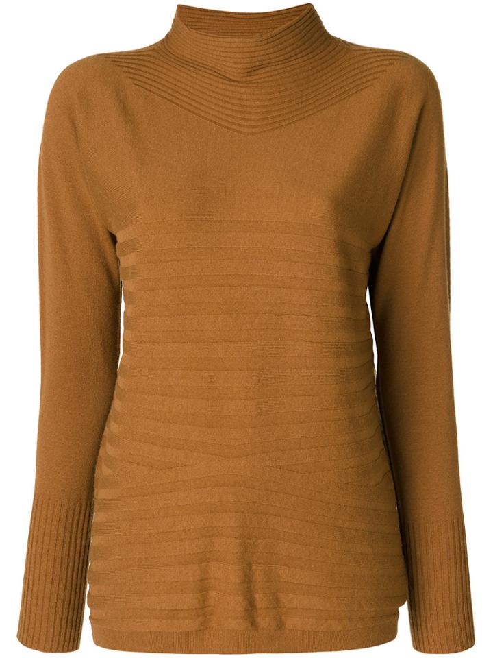 D.exterior High Neck Jumper - Brown