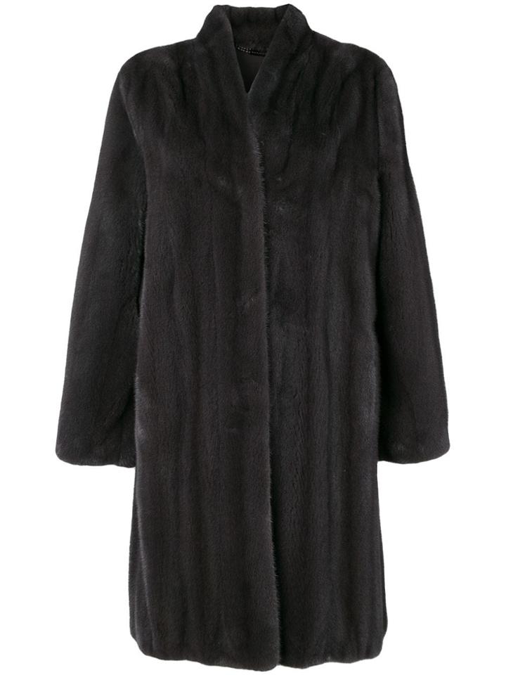 Manzoni 24 Oversized Fur-trimmed Coat - Grey