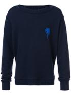 The Elder Statesman Palm Tree Sweater - Blue