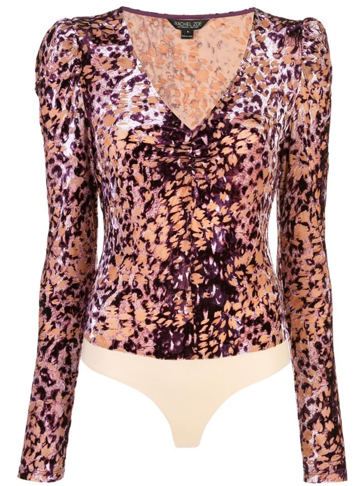 Rachel Zoe Animal Print Bodysuit - Purple