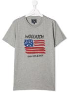 Woolrich Kids Teen Flag Print T-shirt - Grey