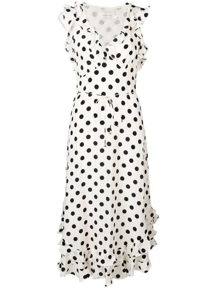 Zimmermann Polka Dot Print Dress - White