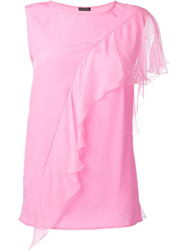 Versace Drape Detail Tank Top, Women's, Size: 42, Pink/purple, Silk