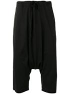 Forme D'expression - Thai Drop Crotch Shorts - Men - Cotton/linen/flax - M, Black, Cotton/linen/flax