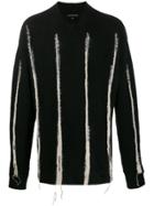 Ann Demeulemeester Striped Intarsia Knit Jumper - Black