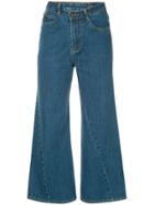 Ground Zero Cropped Flared Jeans - Blue