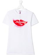 Msgm Kids Teen Lips Logo T-shirt - White