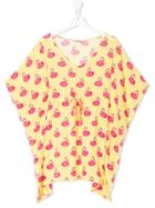 Mc2 Saint Barth Kids Teen Flamingo Print Striped Tunic - Yellow &
