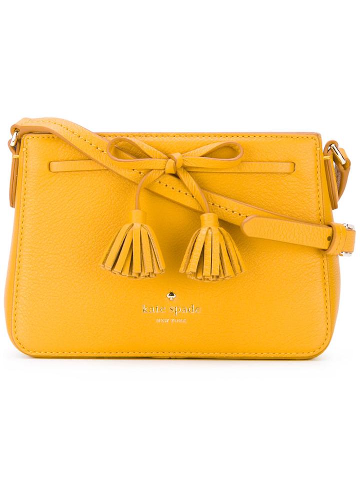 Tassel Detail Shoulder Bag - Women - Cotton/leather - One Size, Yellow/orange, Cotton/leather, Kate Spade