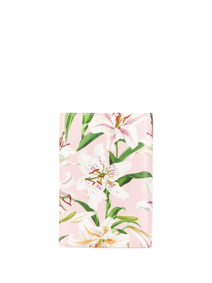 Dolce & Gabbana Lily Print Passport Holder - Pink