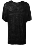 Onebyme Knit T-shirt, Men's, Size: 4, Black, Linen/flax/viscose